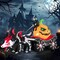 Halloween Inflatable 9 FT Reaper Carriage with 7 LED Lights, Skeleton Dragon Design, Outdoor Lawn Yard Decor with Blower and Fixing Kit